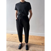 Pas de Calais High Density Linen Cotton Pants in Black