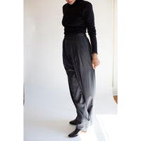 Nomia Wide Leg Pleated Trouser in Charcoal