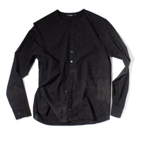 Pas de Calais Cotton Checkered Crewneck Shirt in Black