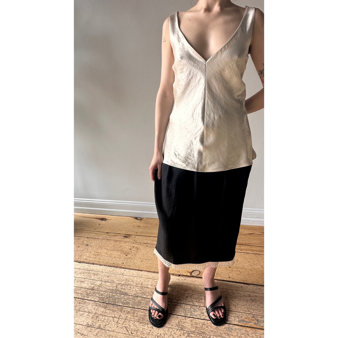 Maria McManus Lace Tulip Skirt in Black