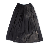 Pas de Calais Cotton Checkered Gathered Skirt in Black