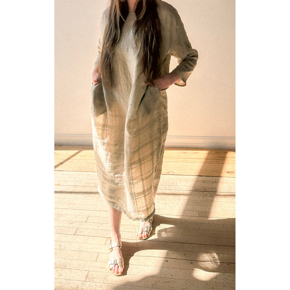 Evam Eva Linen Ramie One-Piece in Beige