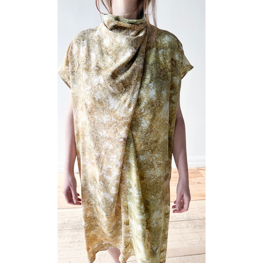 Anntian Peak Silk Dress in Print N