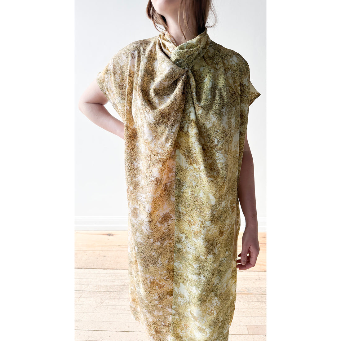 Anntian Peak Silk Dress in Print N