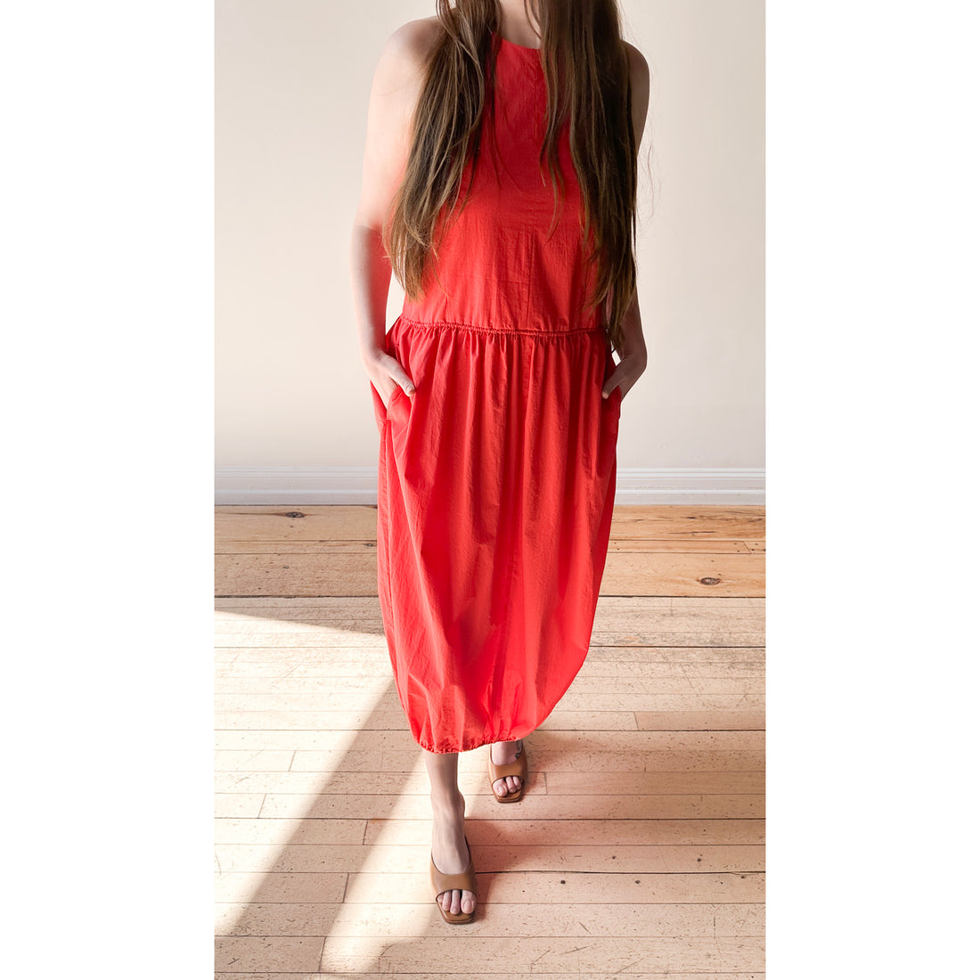 Sayaka Davis Balloon Tank Dress in Vermilion