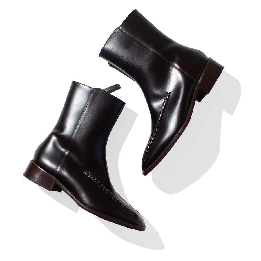 Hereu Metla Polished Boot in Ebony