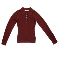 Sayaka Davis Combo Ribbed Polo in Rust x Navy