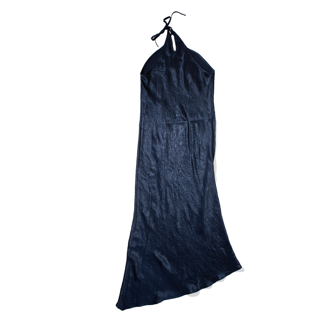 Nomia Halter Gathered Cutout Dress in Midnight