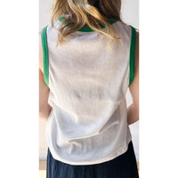 Carleen Chloe Tank in White/Green