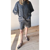 Grei PTO Easy Short in Wide Ripple Stripe Blue Mix