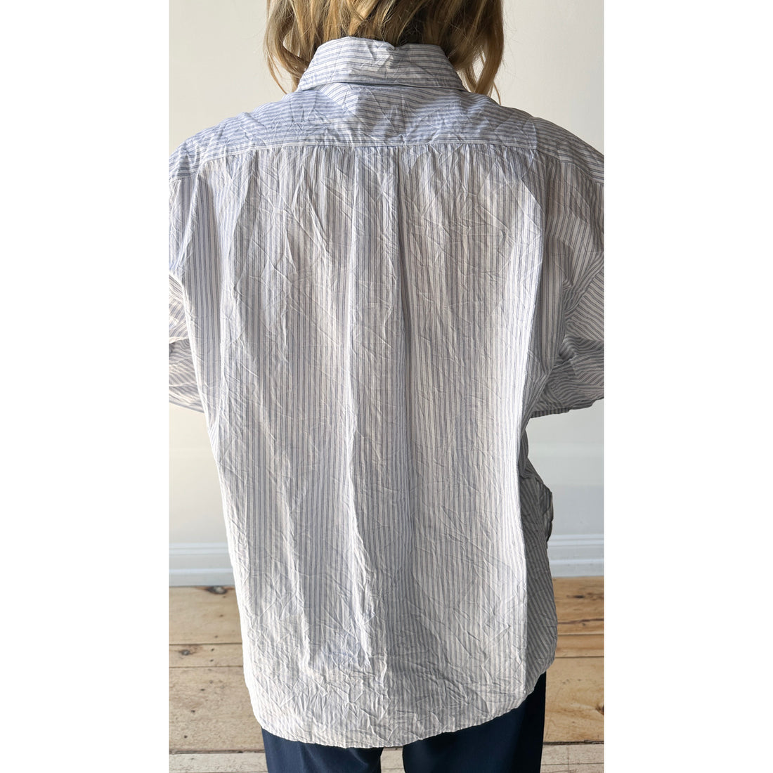 Sayaka Davis Crinkled Oversized Shirt in Stripes
