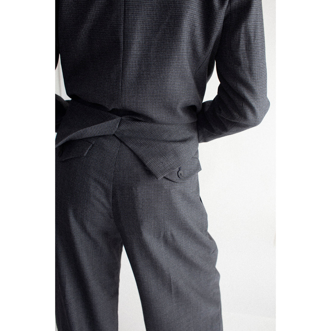 Kallmeyer Roxana Low-Rise Trouser in Navy Houndstooth