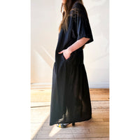 Black Crane Easy Dress in Faded Black