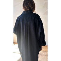 Grei Relaxed Kaftan Shirt Dress in Midnight