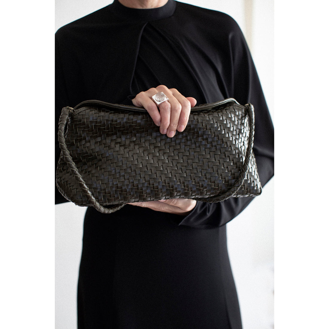 Nomia Carved Nautilus Shell Ring in Crystal