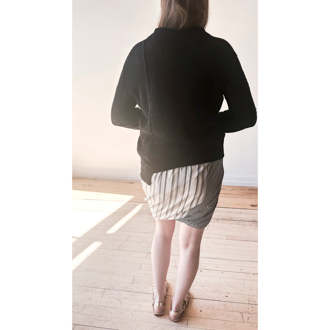 Lauren Manoogian Boucle V Neck in Black