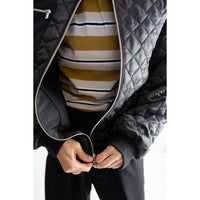 Nomia Oversize Quilted Bomber in Black