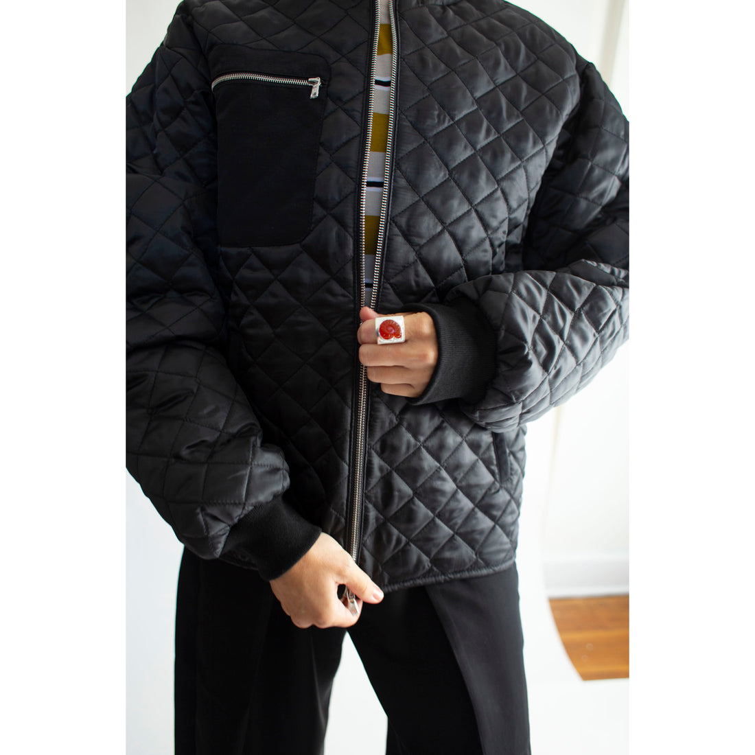 Nomia Carved Nautilus Shell Ring in Red Onyx