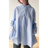 6397 Hooded Shirt in Blue Stripe