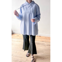 6397 Hooded Shirt in Blue Stripe