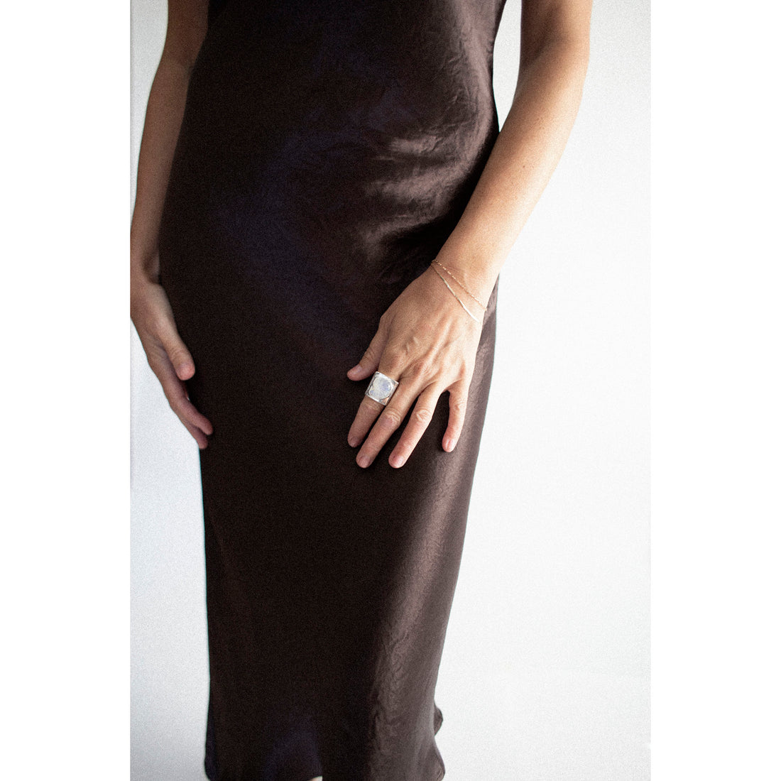 Nomia Crossback Halter Dress in Dark Brown