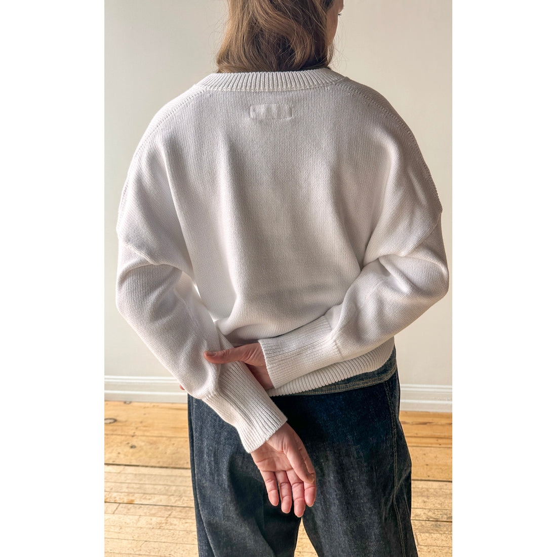 Labo.Art V Knit Sweater in White