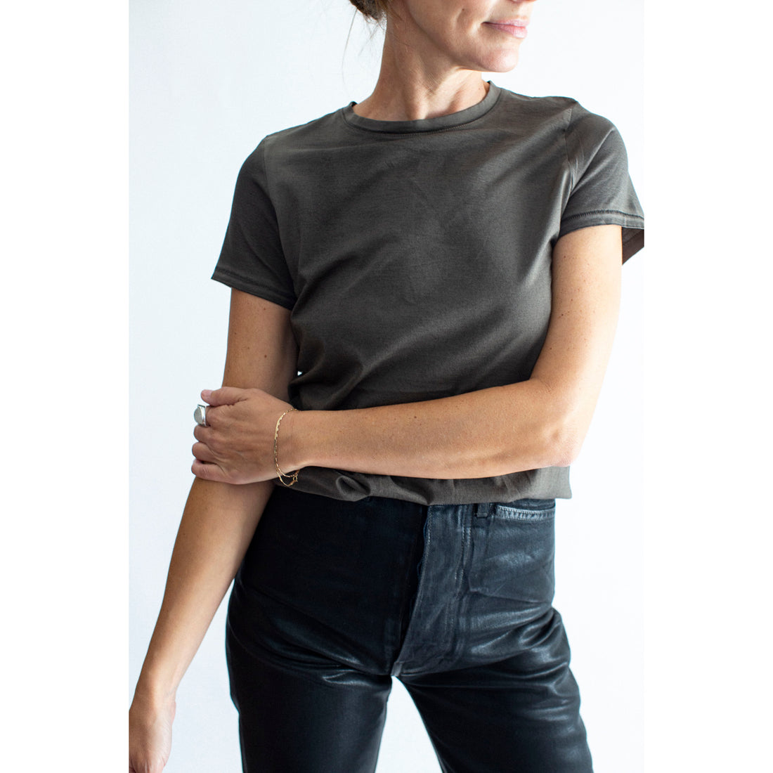 Lauren Manoogian Bias Baby Tee in Painted Barnwood