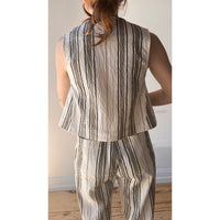 Apiece Apart Godet Tank in Affogato Stripe