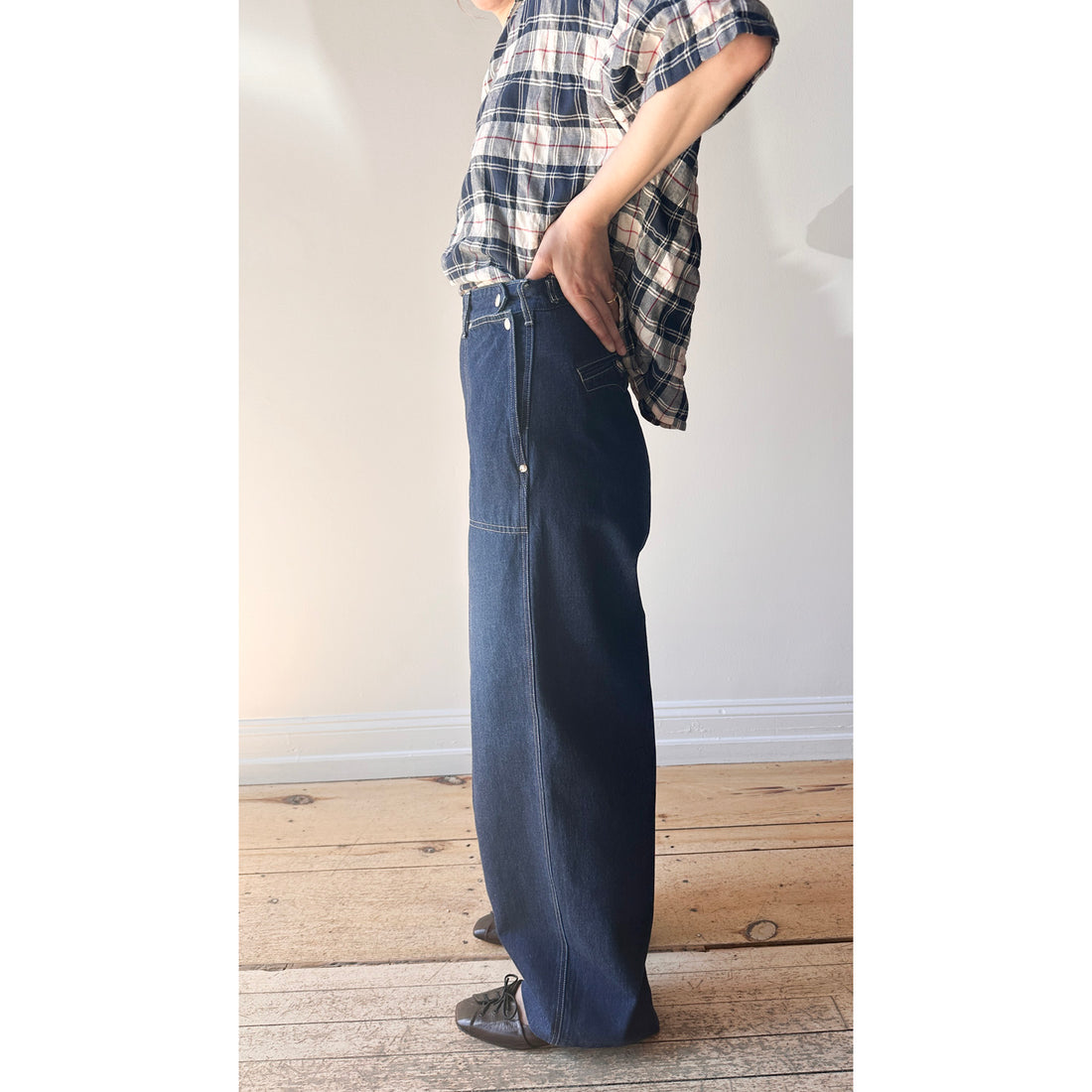 Serge W Side Zip Pants in Faded Blue