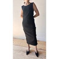 Lauren Manoogian Ruffle Rib Dress in Black