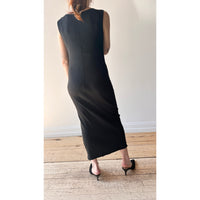 Lauren Manoogian Ruffle Rib Dress in Black
