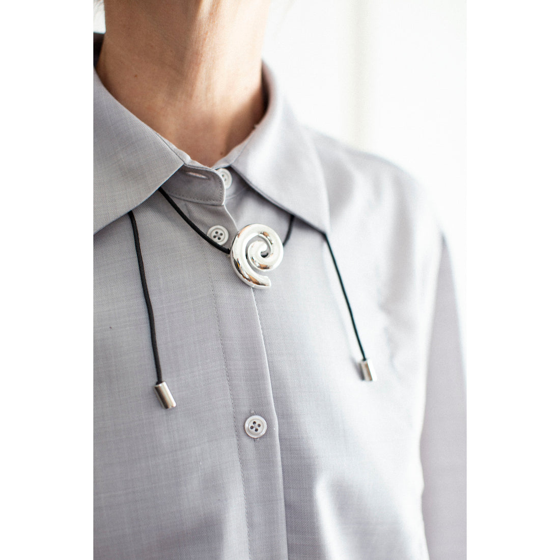 Nomia Spiral Cord Necklace in Silver