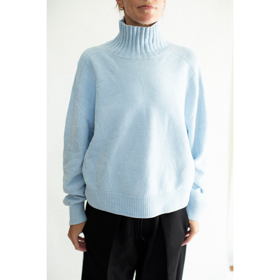Sayaka Davis Highneck Sweater in Baby Blue