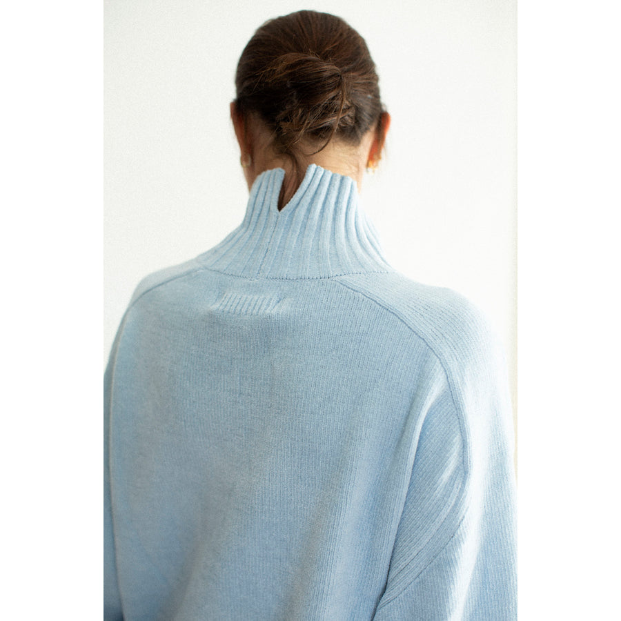 Sayaka Davis Highneck Sweater in Baby Blue