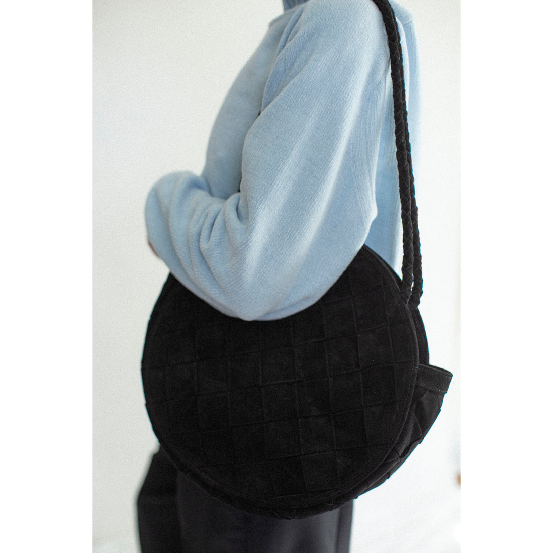 Bembien Emilia Bag Grande Weave in Black Suede