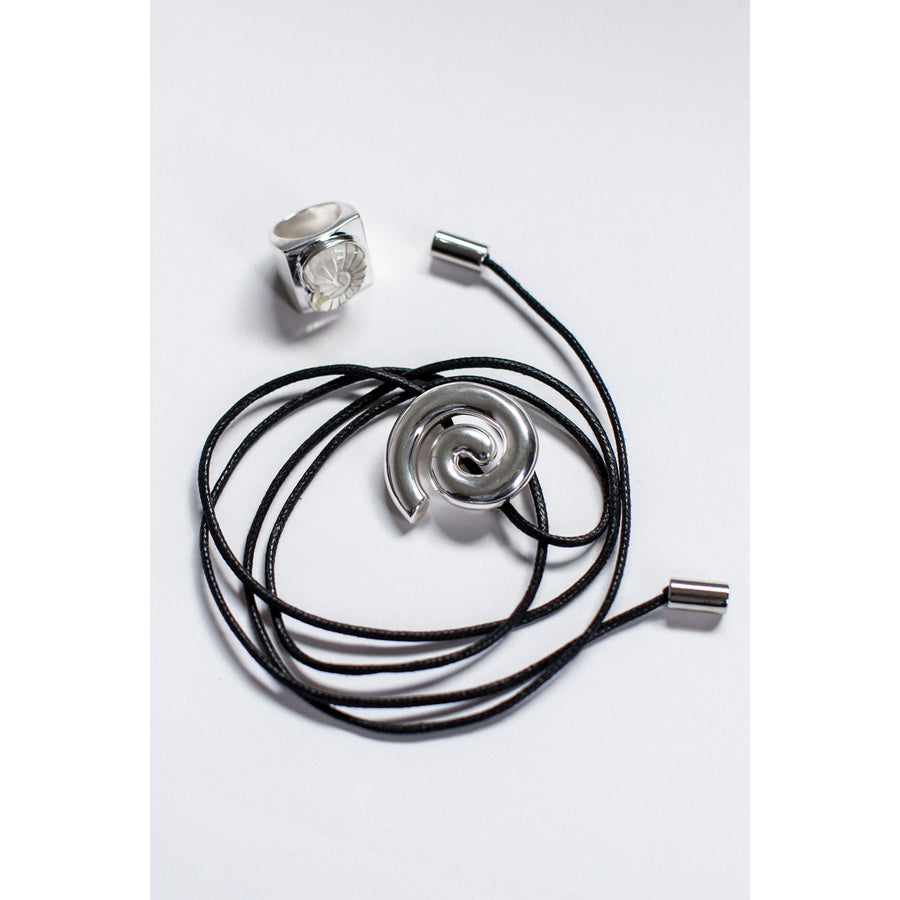 Nomia Spiral Cord Necklace in Silver