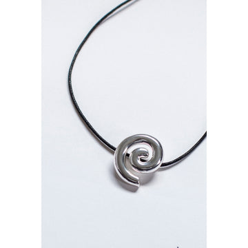 Nomia Spiral Cord Necklace in Silver