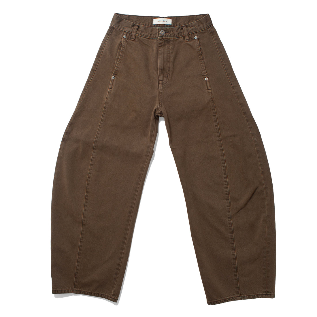 Sayaka Davis Barrel Denim Pant in Brown