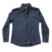 Kallmeyer Billie Tie Blouse in Heather Navy