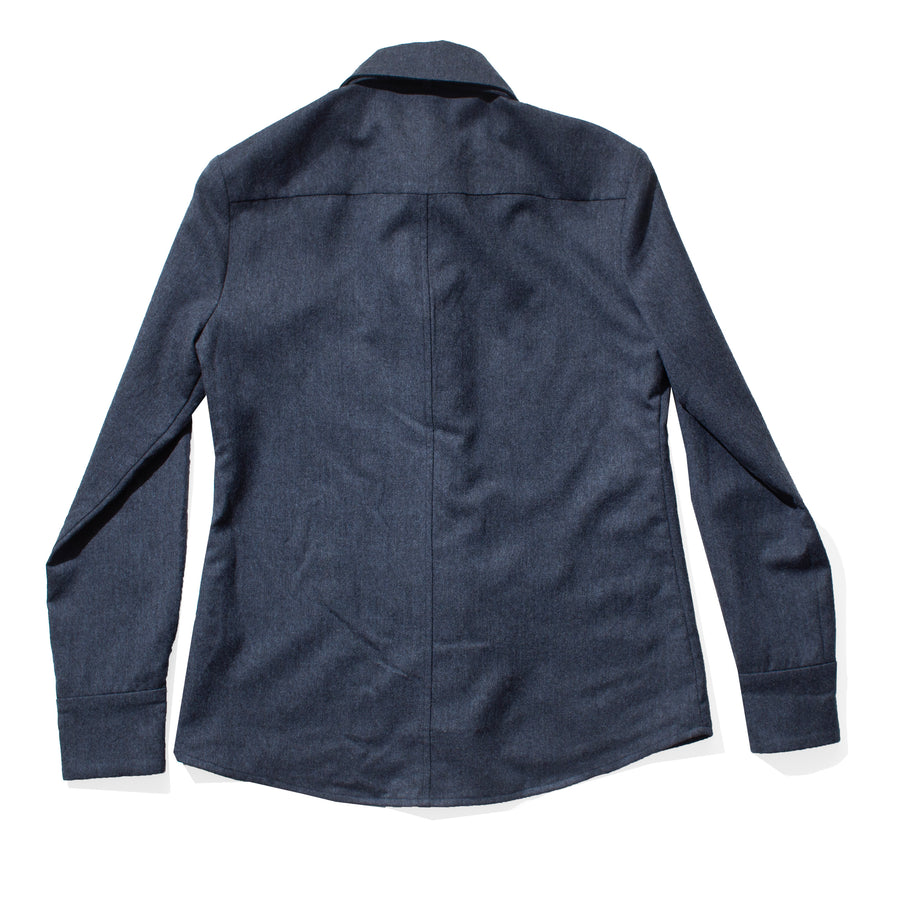 Kallmeyer Billie Tie Blouse in Heather Navy