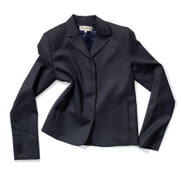 Kallmeyer Iman Shrunken Blazer in Navy Houndstooth