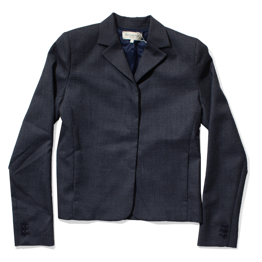 Kallmeyer Iman Shrunken Blazer in Navy Houndstooth