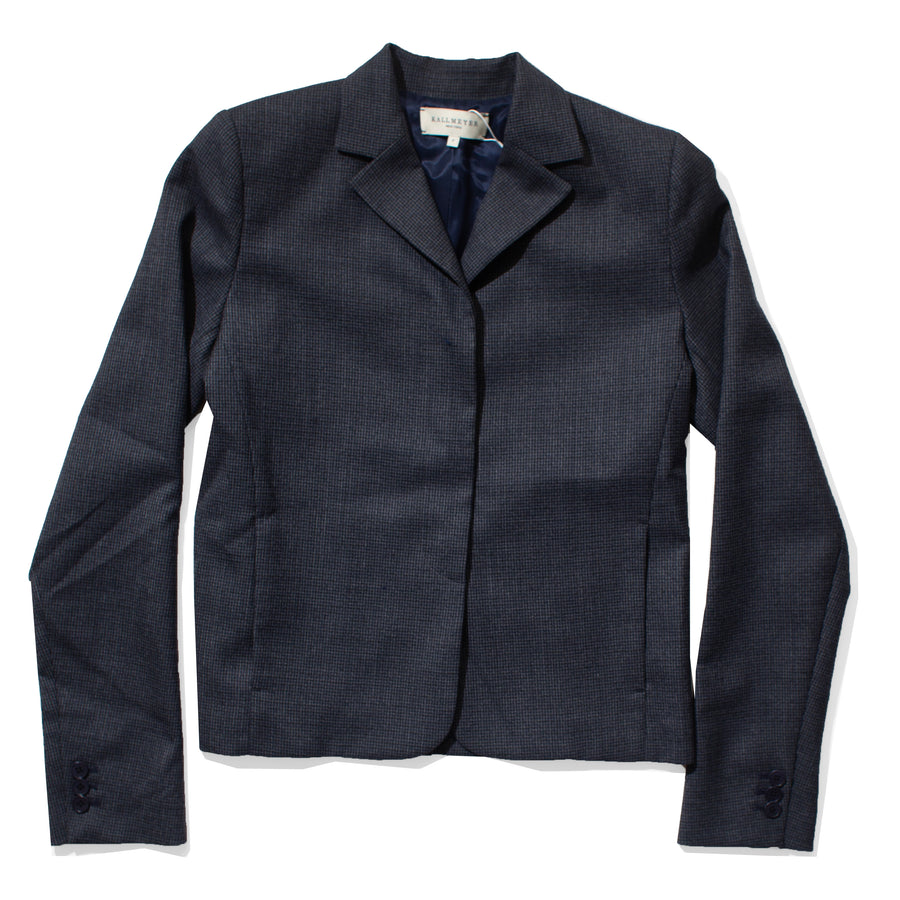 Kallmeyer Iman Shrunken Blazer in Navy Houndstooth