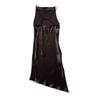 Nomia Crossback Halter Dress in Dark Brown