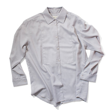 Kallmeyer Chloé Bib Button Down in Light Silver