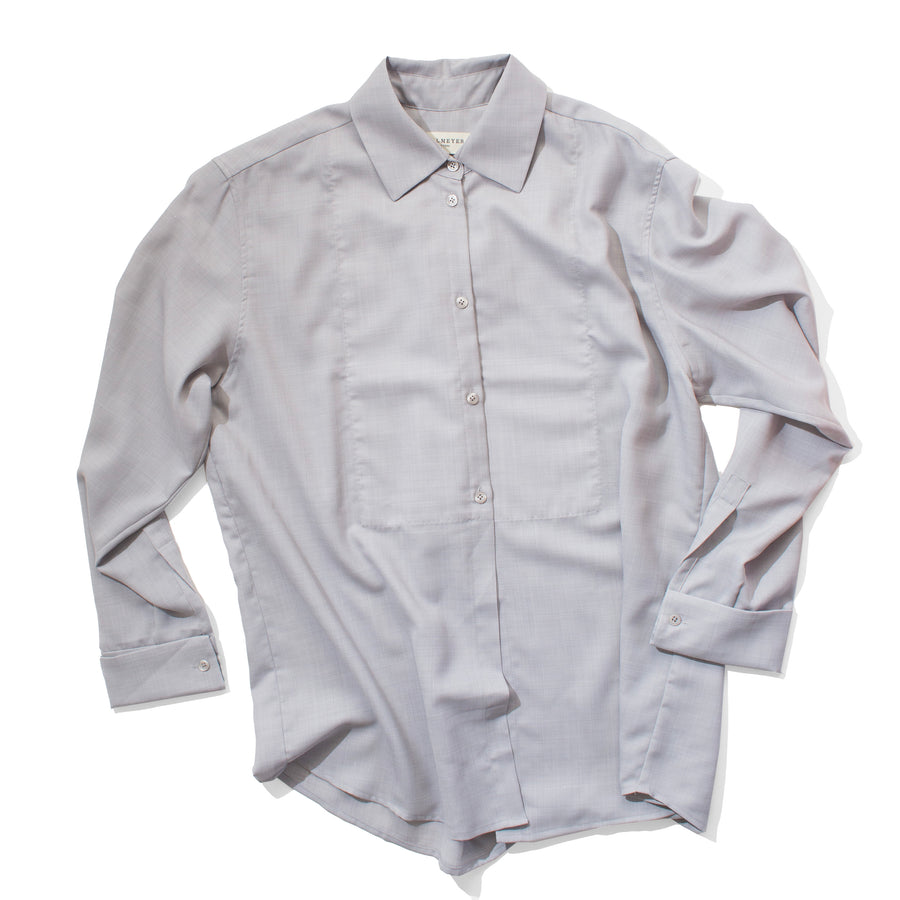 Kallmeyer Chloé Bib Button Down in Light Silver