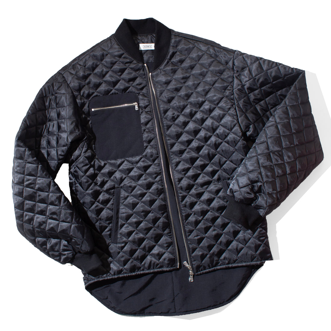 Nomia Oversize Quilted Bomber in Black