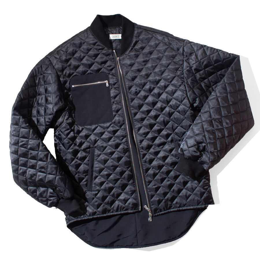 Nomia Oversize Quilted Bomber in Black