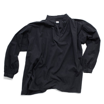 Chimala Panama Jacquard Smock Shirt in Black
