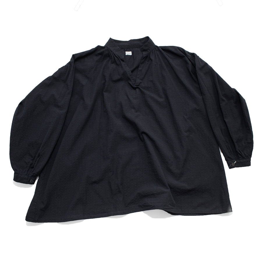 Chimala Panama Jacquard Smock Shirt in Black